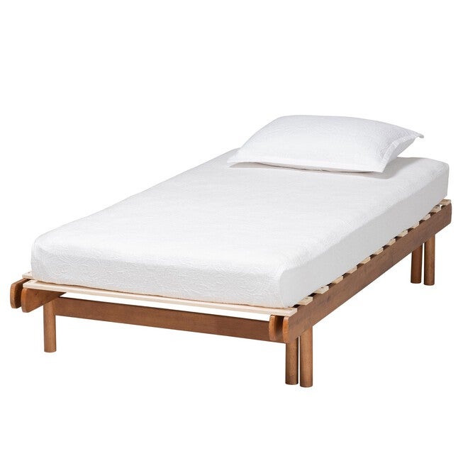 Bolivia Mid-Century Modern Walnut Brown Wood Expandable Twin To King Bed Frame, WALNUT BROWN, hi-res image number null