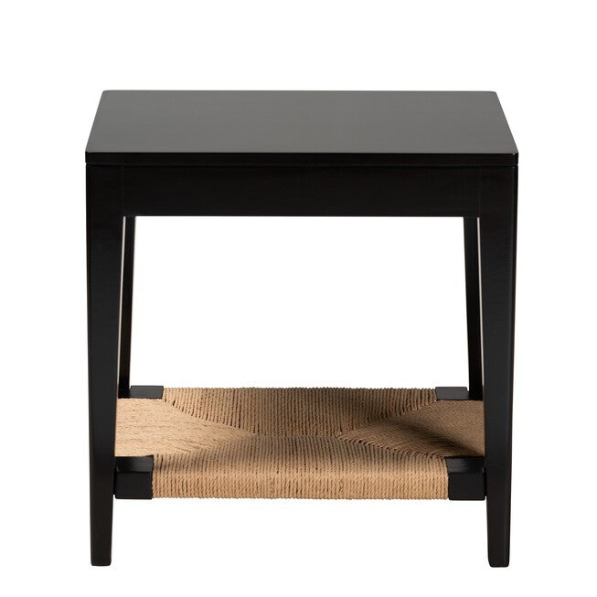 Freya Modern Bohemian Black Finished Bayur Wood End Table, , on-hover image number 1