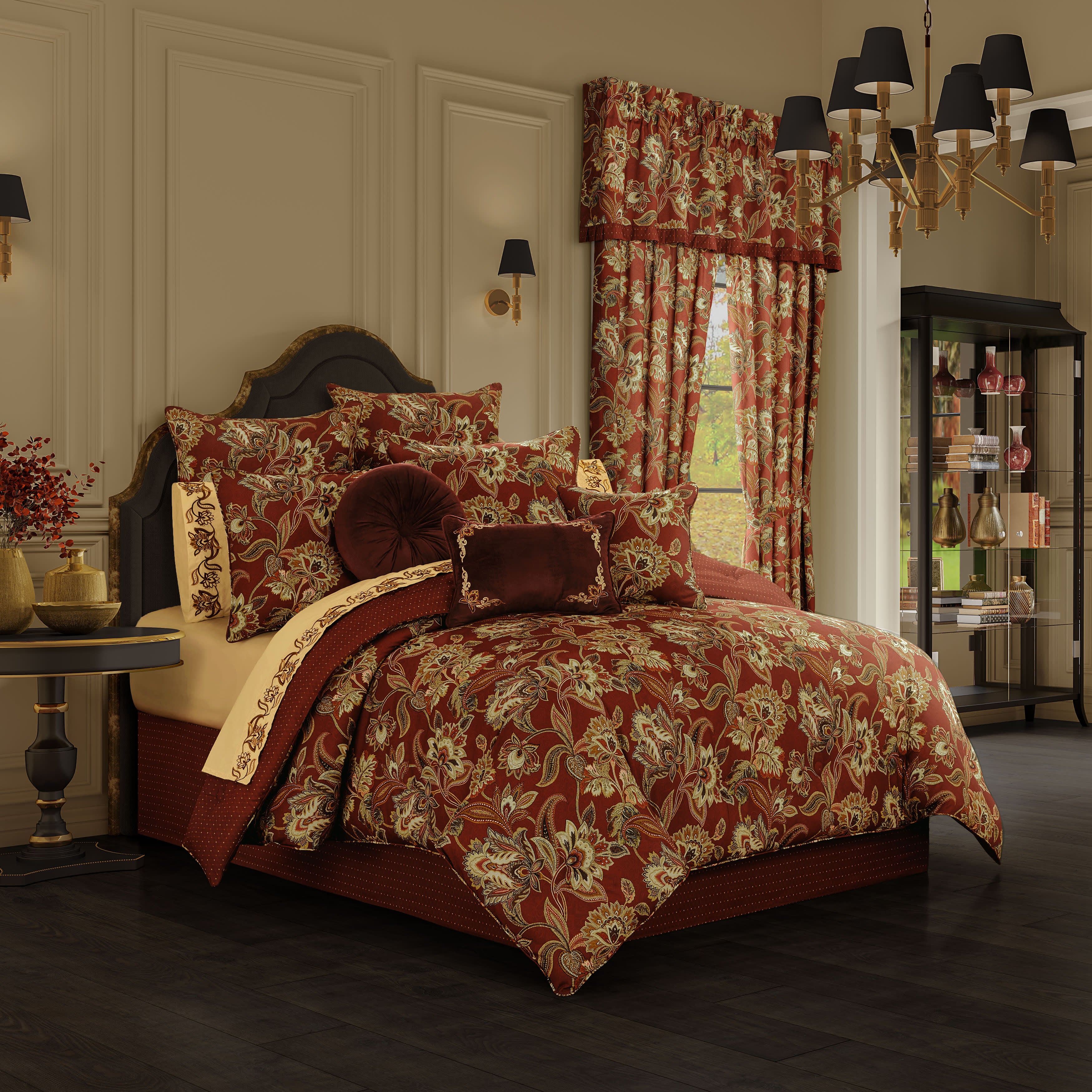Montecito Red 4 Piece Comforter Set, RED, hi-res image number null