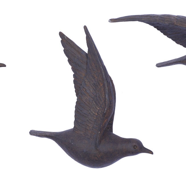 Set Of 3 Brown Resin Farmhouse Birds Wall Décor, , alternate image number 7