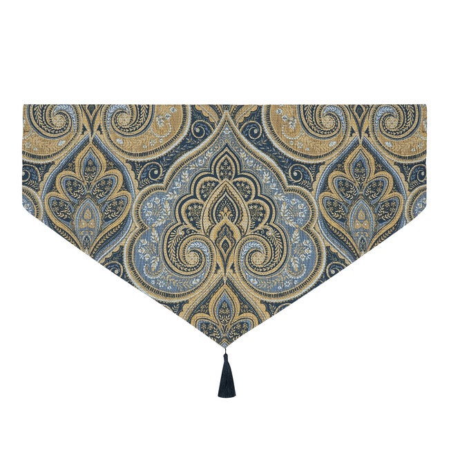Messina Navy Window Ascot Valance, NAVY, alternate image number 4