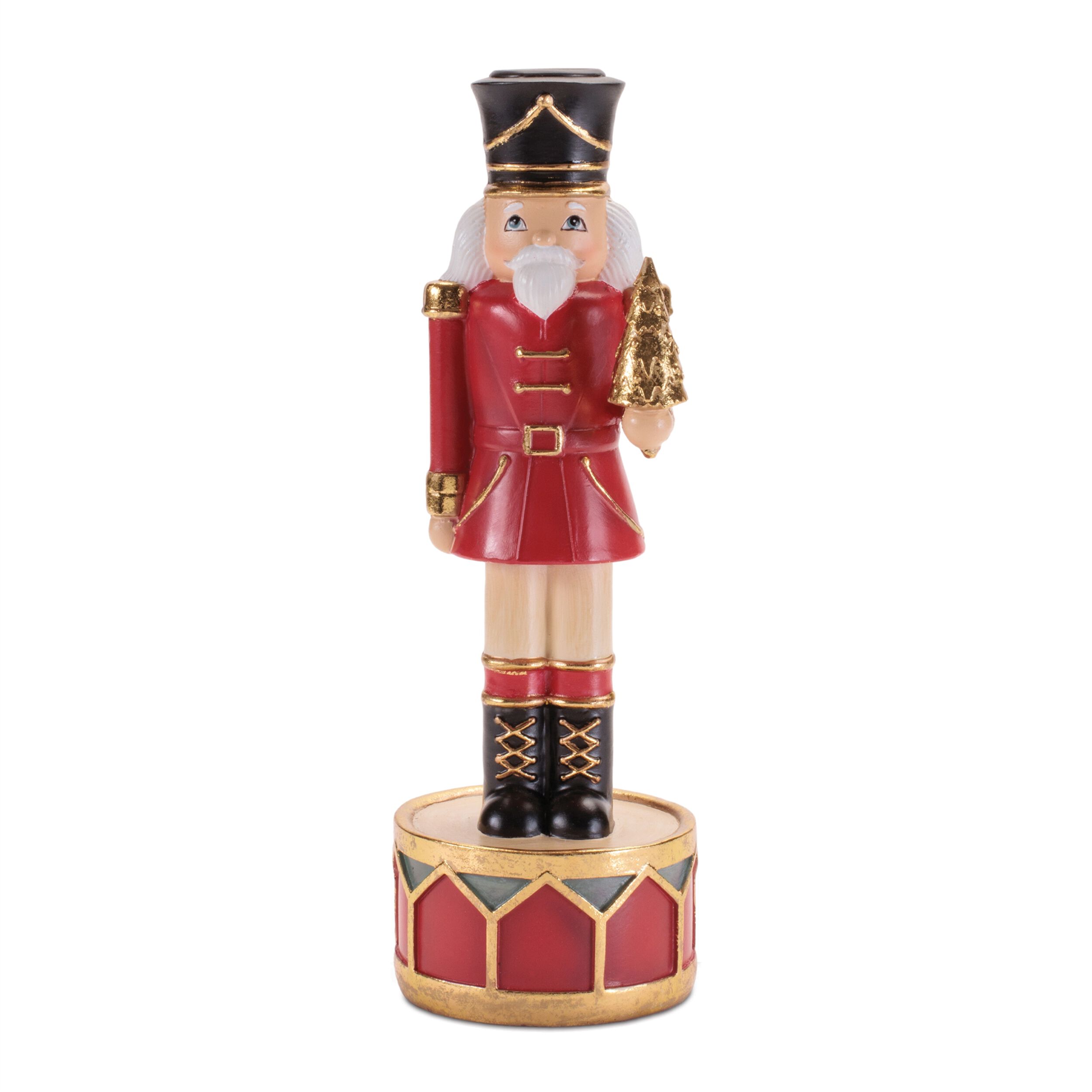 Nutcracker Soldier Candle Holder (Set of 2), RED GOLD BLACK, hi-res image number 0