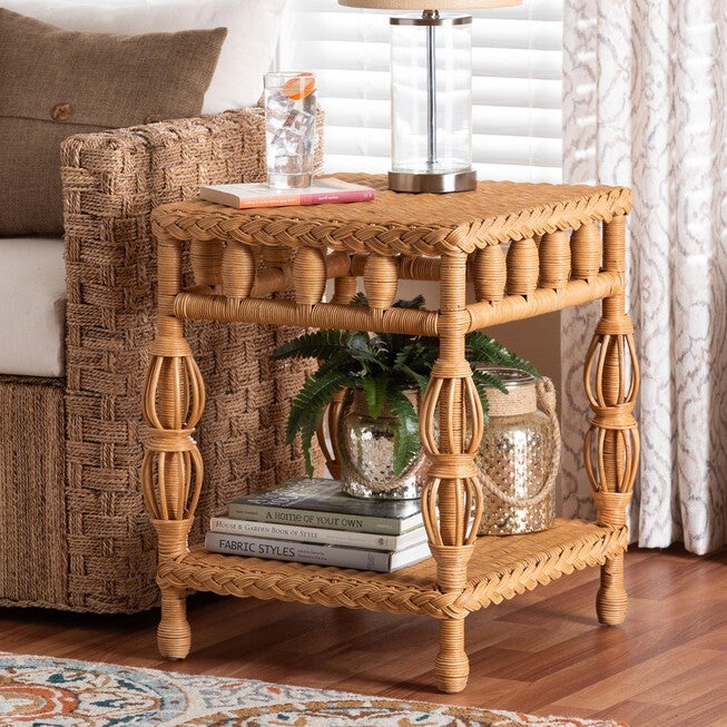 Triangle Rattan End Table Dolby Natural Rattan End Table | King Size