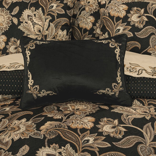Montecito Boudoir Decorative Throw Pillow, BLACK, alternate image number 1