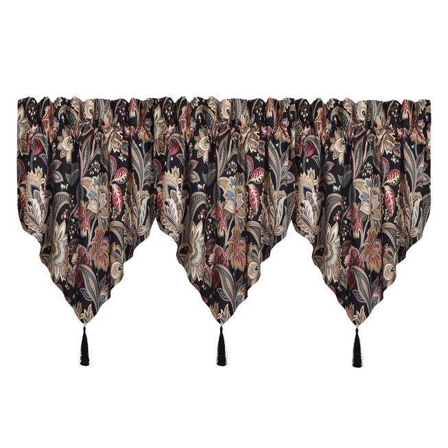 Calabria Window Ascot Valance, BLACK, alternate image number 3