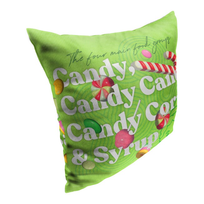 Wb Elf The Four Food Groups Printed Throw Pillow, , on-hover image number 1