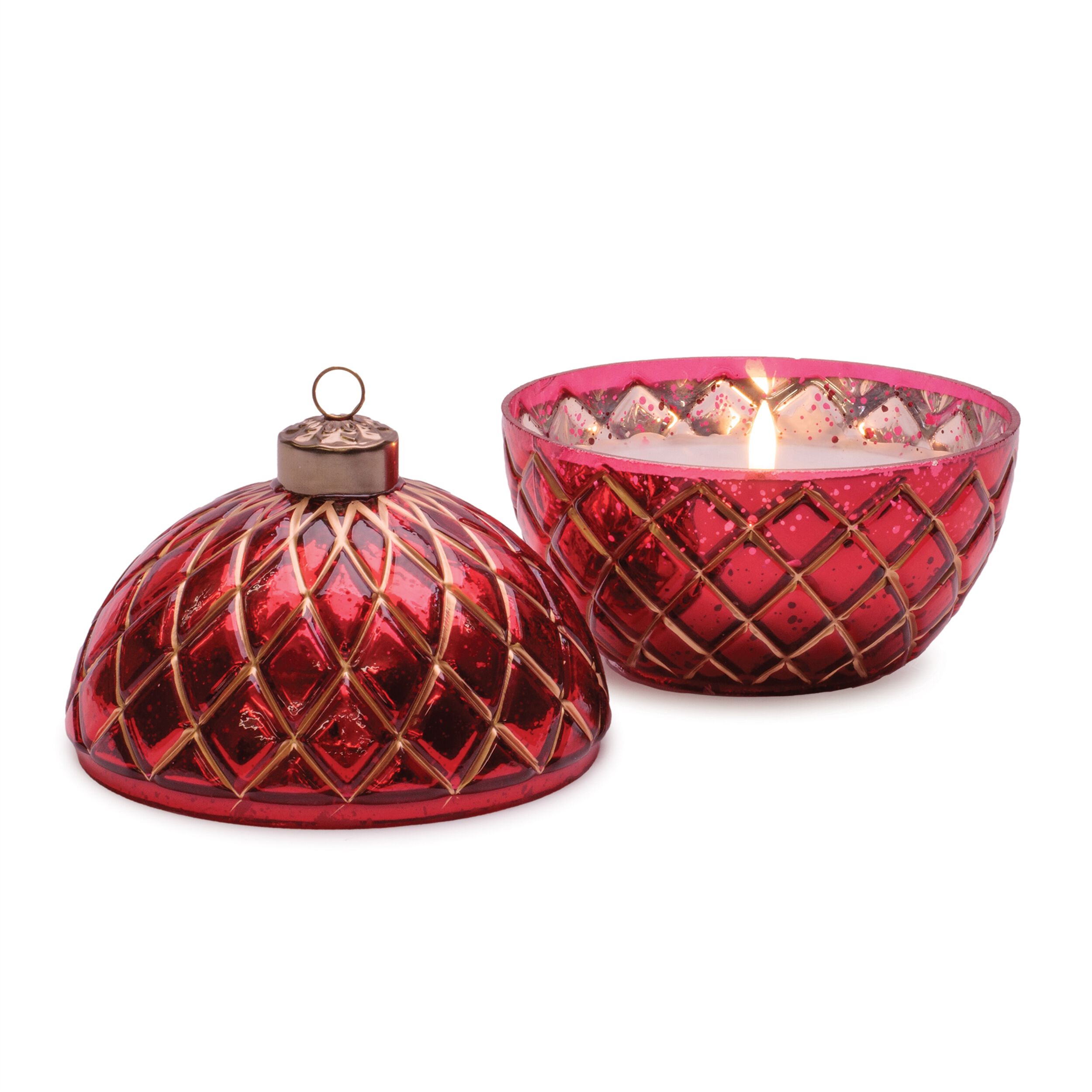 LED Candle Ornament 5.75 inchesD, RED GOLD, alternate image number 3