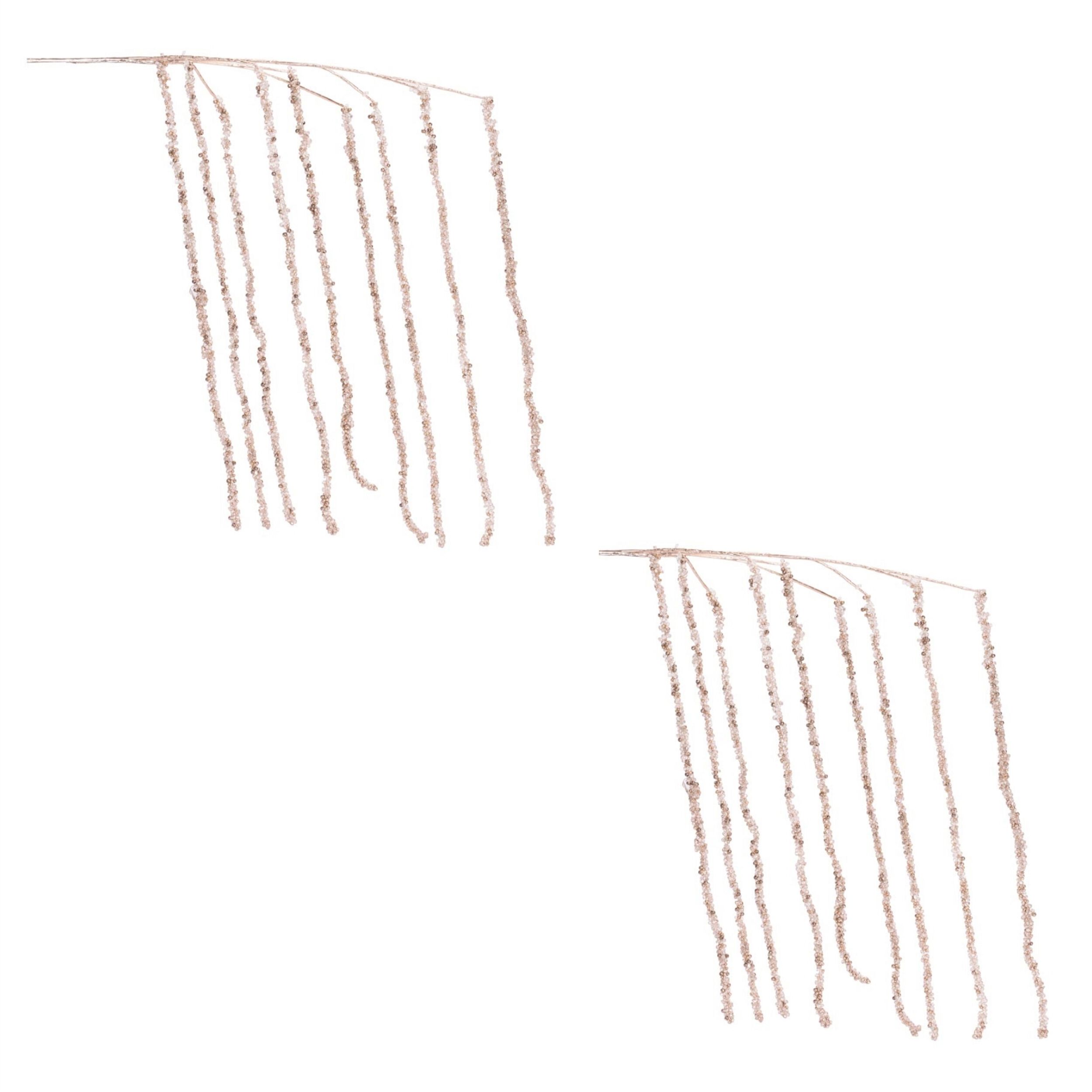 Beaded Icicle Drop Spray (Set of 2), GOLD, alternate image number 2