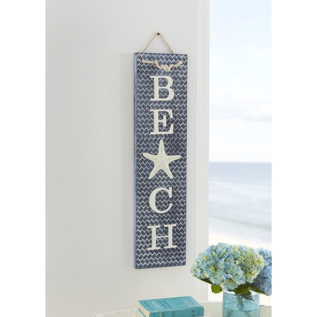 Blue Wood Coastal Wall Décor, BLUE, hi-res image number 0