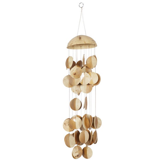 Gold Coconut Shells Coastal Windchime, GOLD, hi-res image number null