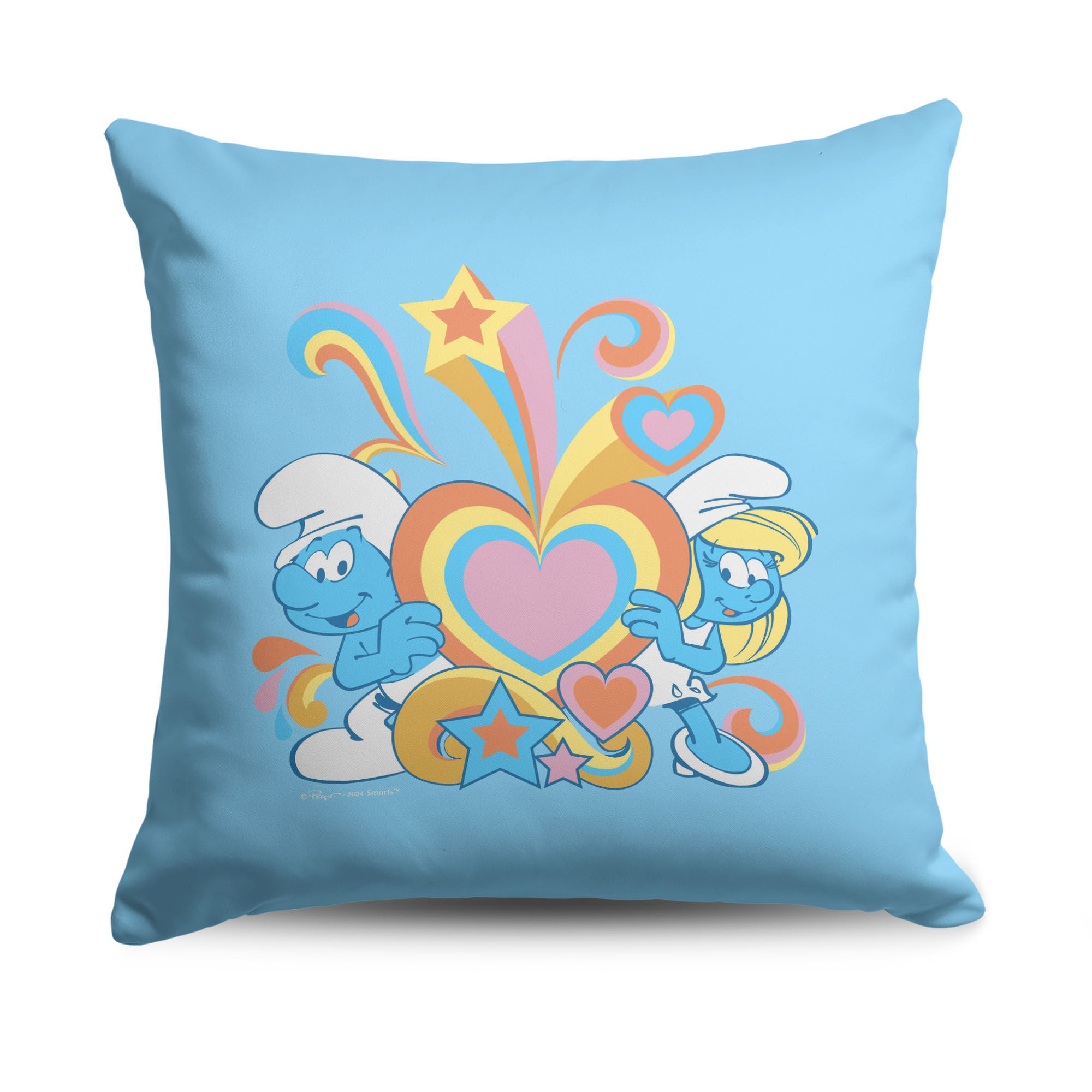 Smurfs Throw Pillow 18x18 inches, BLUE, hi-res image number 0