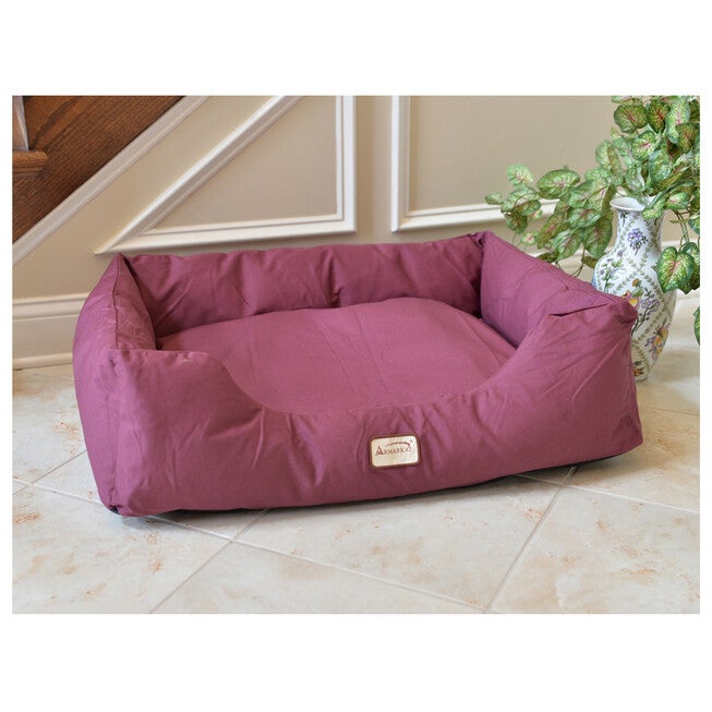 Bolstered Pet Dog Bed, Burgundy, Medium, , on-hover image number null