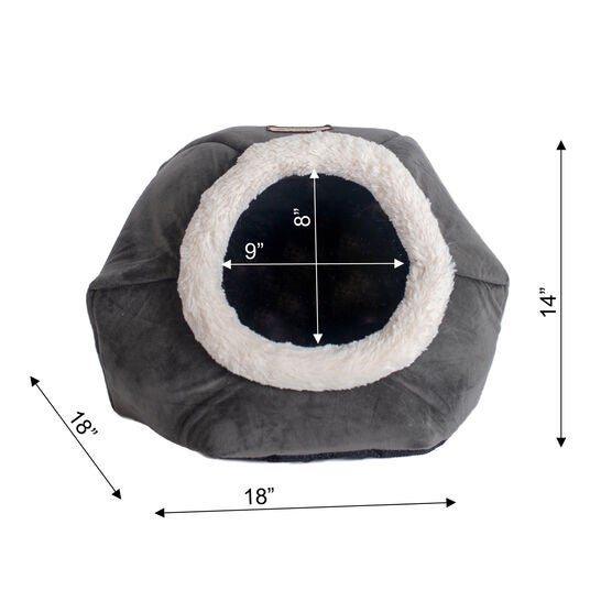 Gray Velvet Cat Bed, , alternate image number null