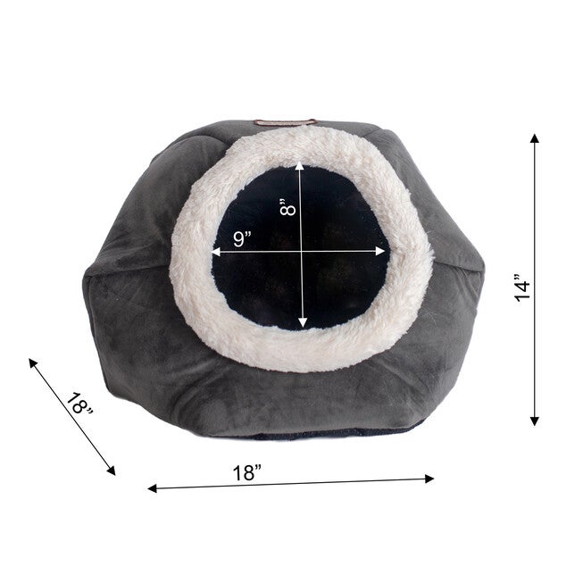 Gray Velvet Cat Bed, , alternate image number 3