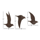 Set Of 3 Brown Resin Farmhouse Birds Wall Décor, , alternate image number null