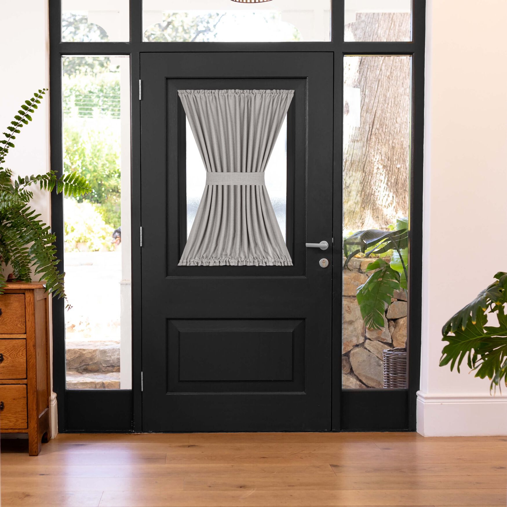 Darcy Rod Pocket Door Panel With Tieback, GREY, hi-res image number 0