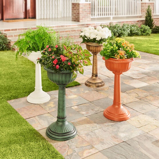 27" Tall Column Urn Planter, BRONZE, hi-res image number null