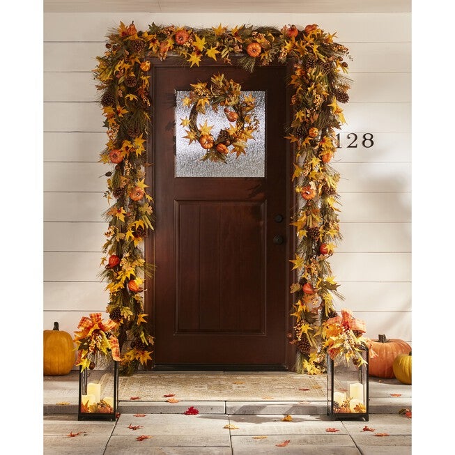 24 inches Harvest Wheat Lantern with 3 LED Candles, , alternate image number 1