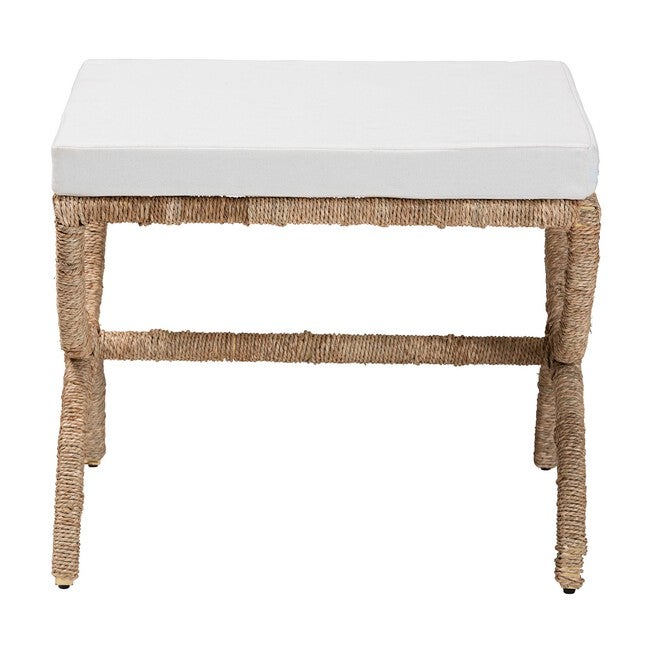 Maliyah Japandi Natural Seagrass Ottoman, NATURAL BROWN, alternate image number null