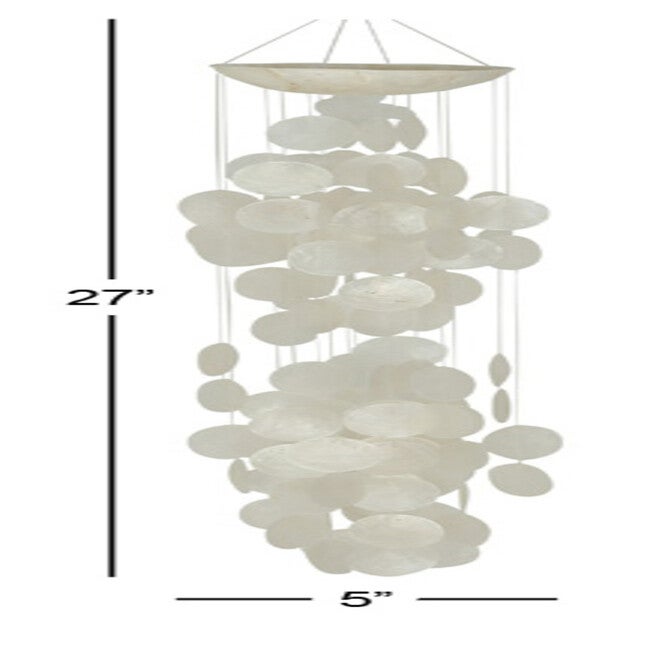 White Capiz Coastal Windchime, , alternate image number null