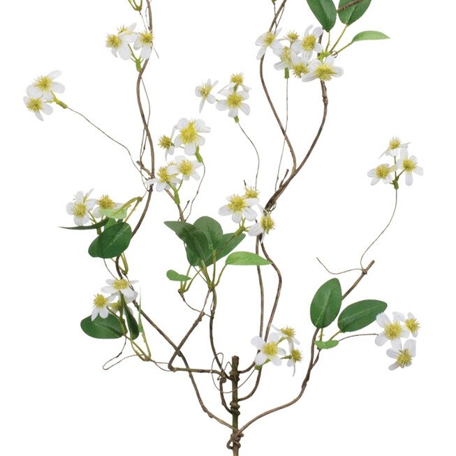 Mini Floral Twig Branch (Set of 6), WHITE/GREEN, alternate image number null