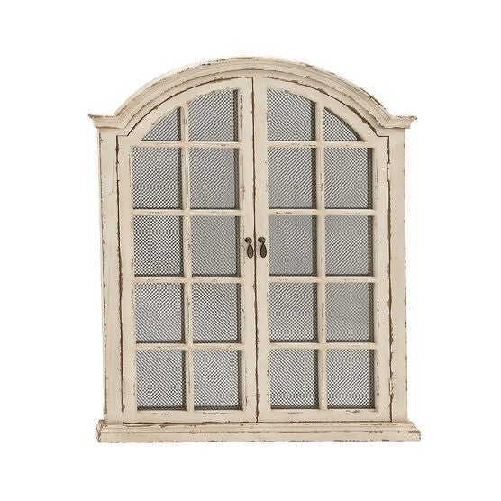 Cream Vintage Wood Wall Mirror, CREAM, hi-res image number null