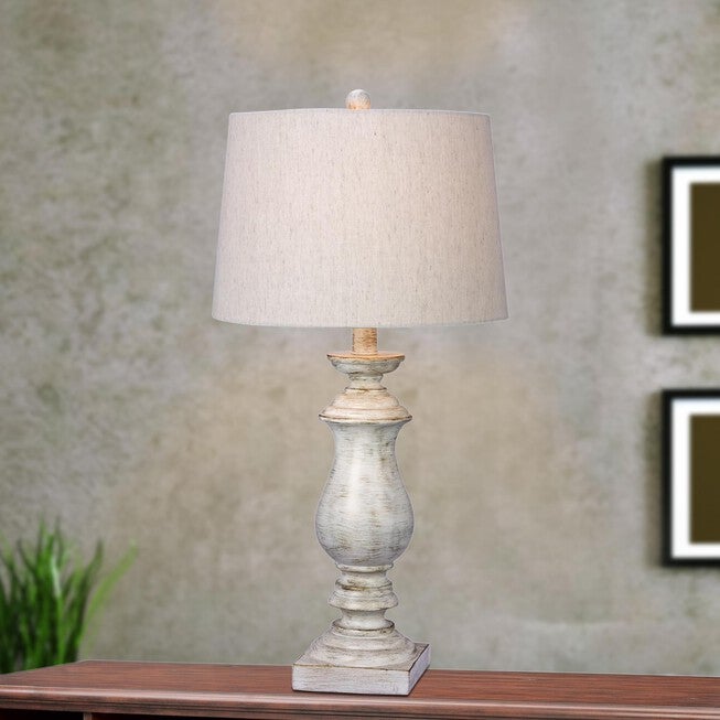 White Resin 29.5 inches Table Lamp, , on-hover image number 1