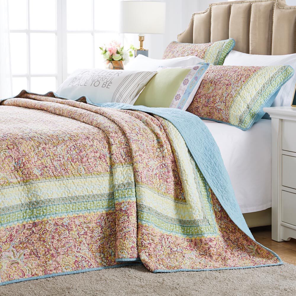 Palisades Pastel Cotton Quilted Bedspread Set, PASTEL, hi-res image number 0