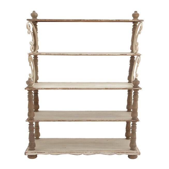 White Wood Farmhouse Shelving Unit, 75 inches x 32 inches x 16 inches, , alternate image number null