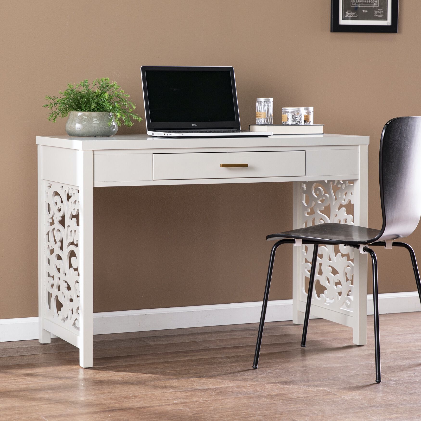 Ivybridge Desk W Storage, GRAY, hi-res image number 0