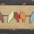 Multi Colored Wood Eclectic Birds Wall Decor, , alternate image number null