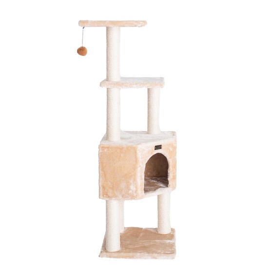 3 Levels Real Wood 48" Cat Tower For Kittens Play, , alternate image number null