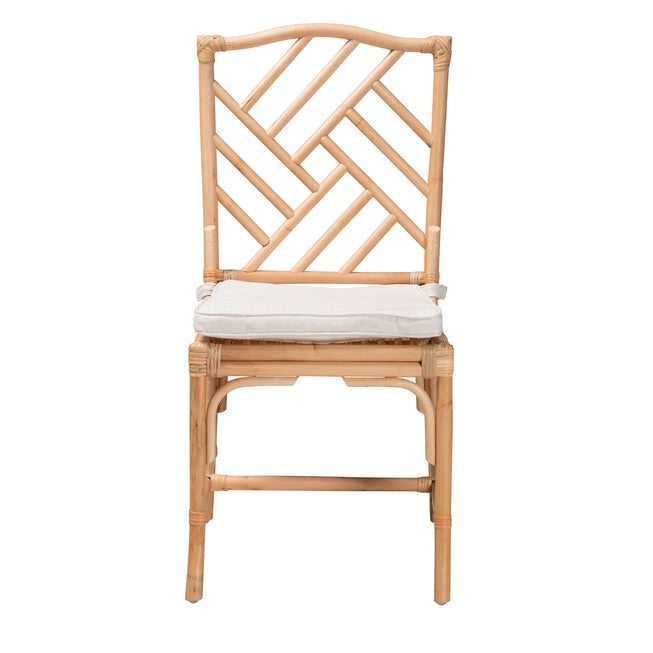 Rio Modern Bohemian Natural Brown Rattan Dining Chair, , on-hover image number null