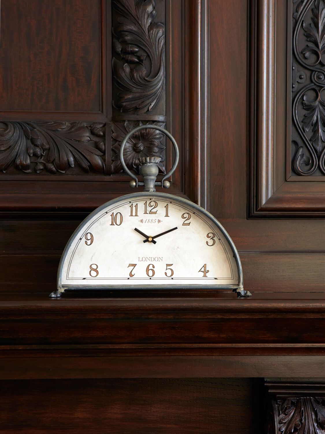 Antique Style Mantle Clock 15 inchesL, GREY/GREY, hi-res image number 0