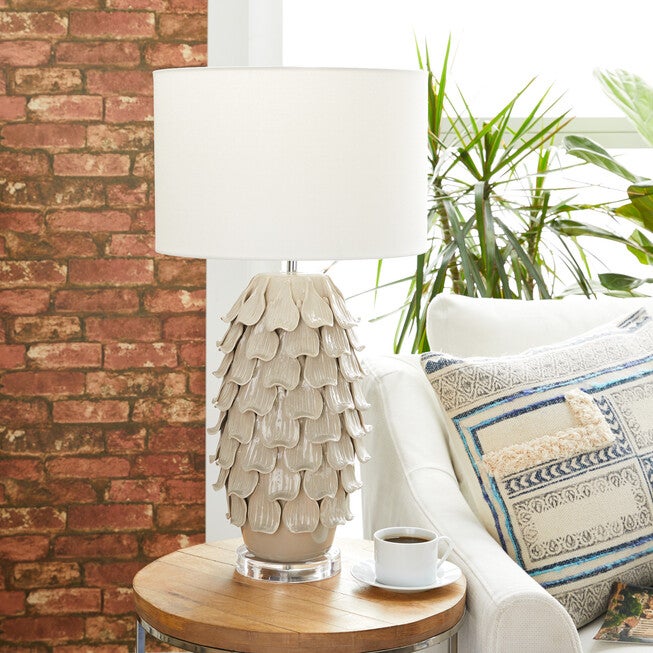Grey Ceramic Rustic Table Lamp, , alternate image number null