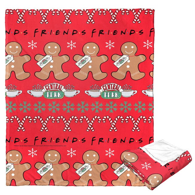 Wb Friends Gingerbread Pattern Silk Touch Throw Blanket, O, hi-res image number null