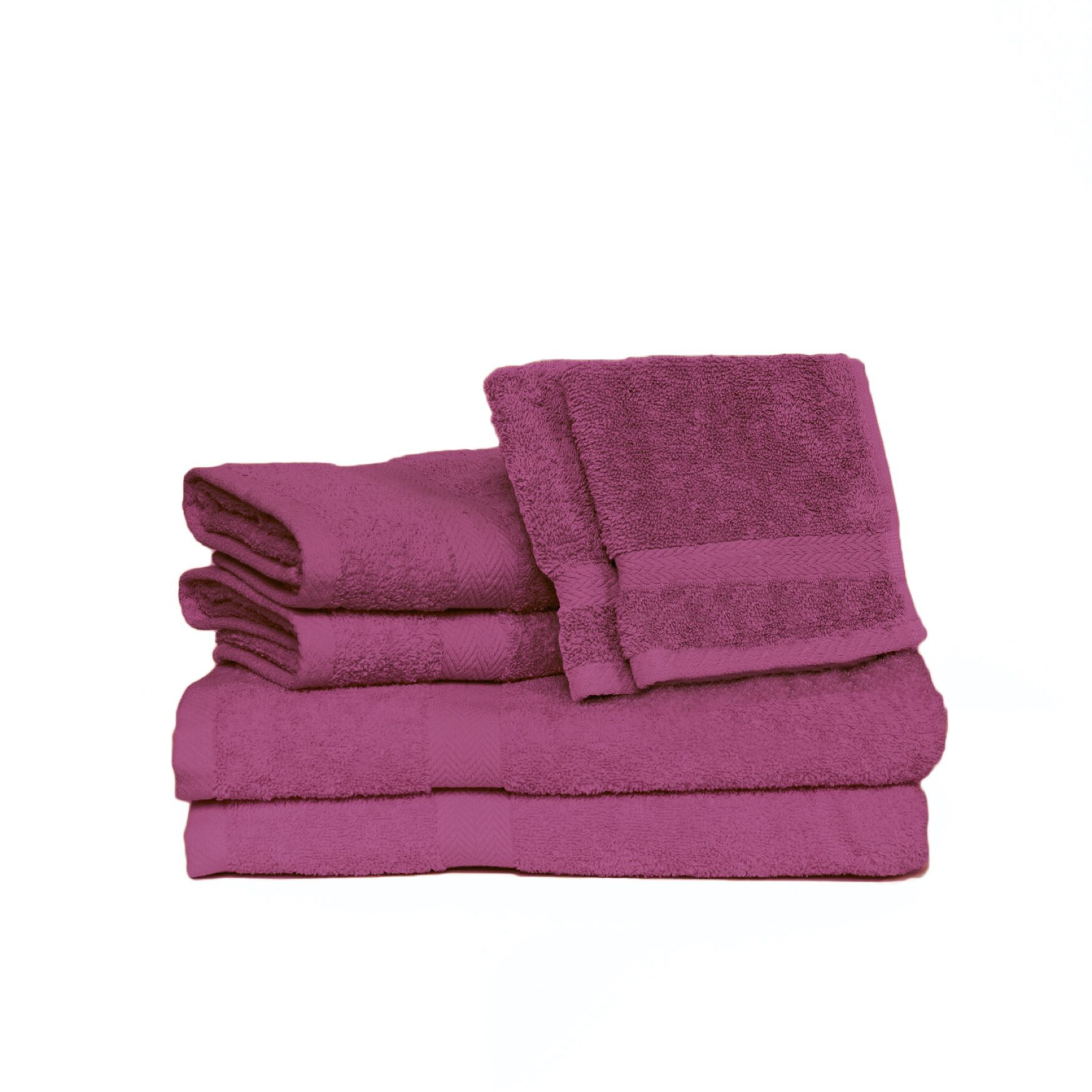 Deluxe 6-Pc. Towel Set, MAGENTA, hi-res image number 0