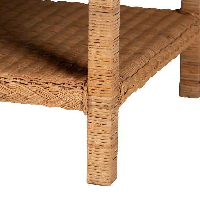 Minahasa Bohemian Light Honey Braided Rattan Coffee Table, LIGHT, alternate image number null