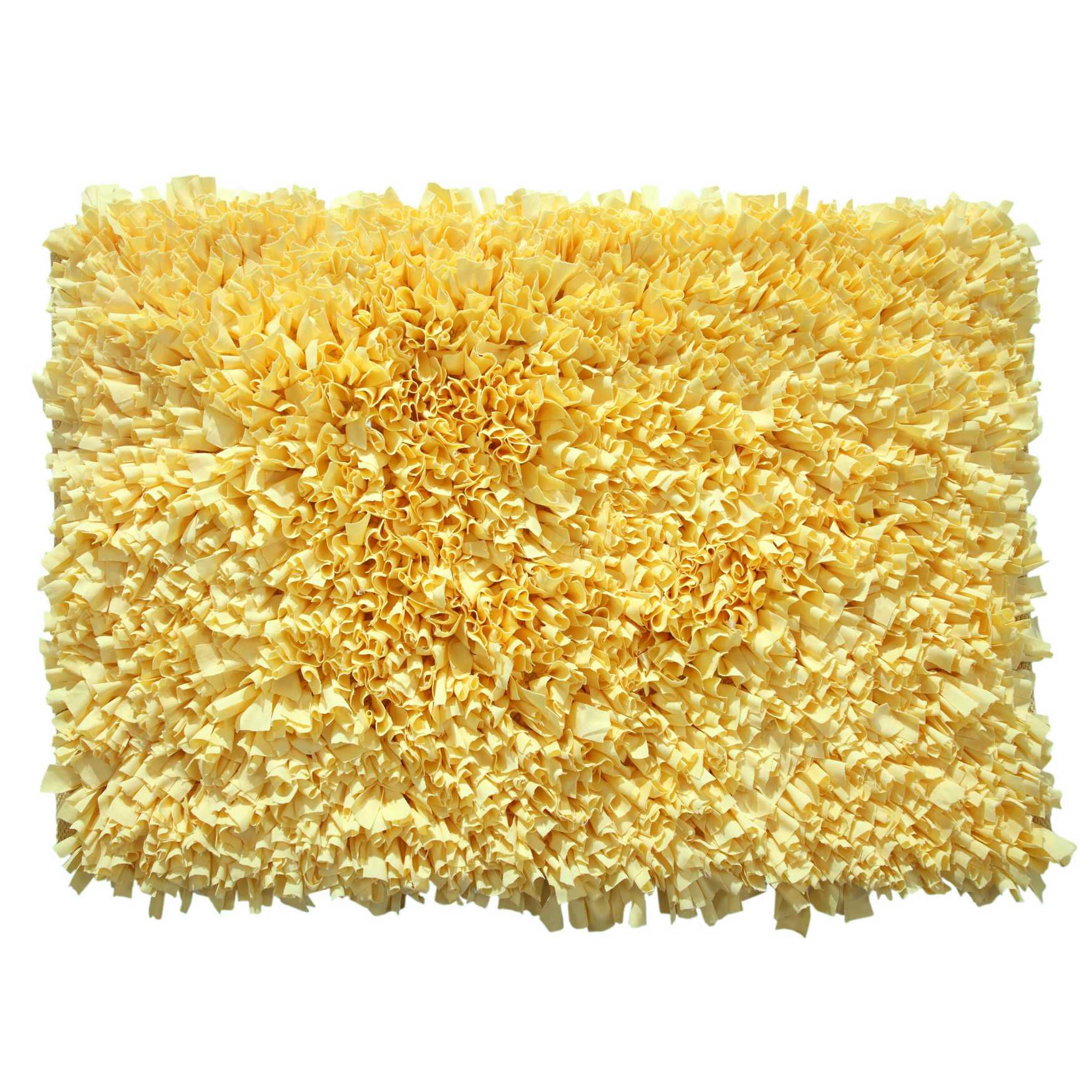 Bella Premium Jersey Shaggy Area Rug, YELLOW, hi-res image number 0