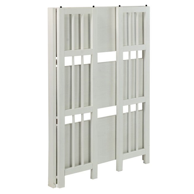 3-Shelf Folding Stackable Bookcase 27.5 inches Wide-White, , alternate image number null