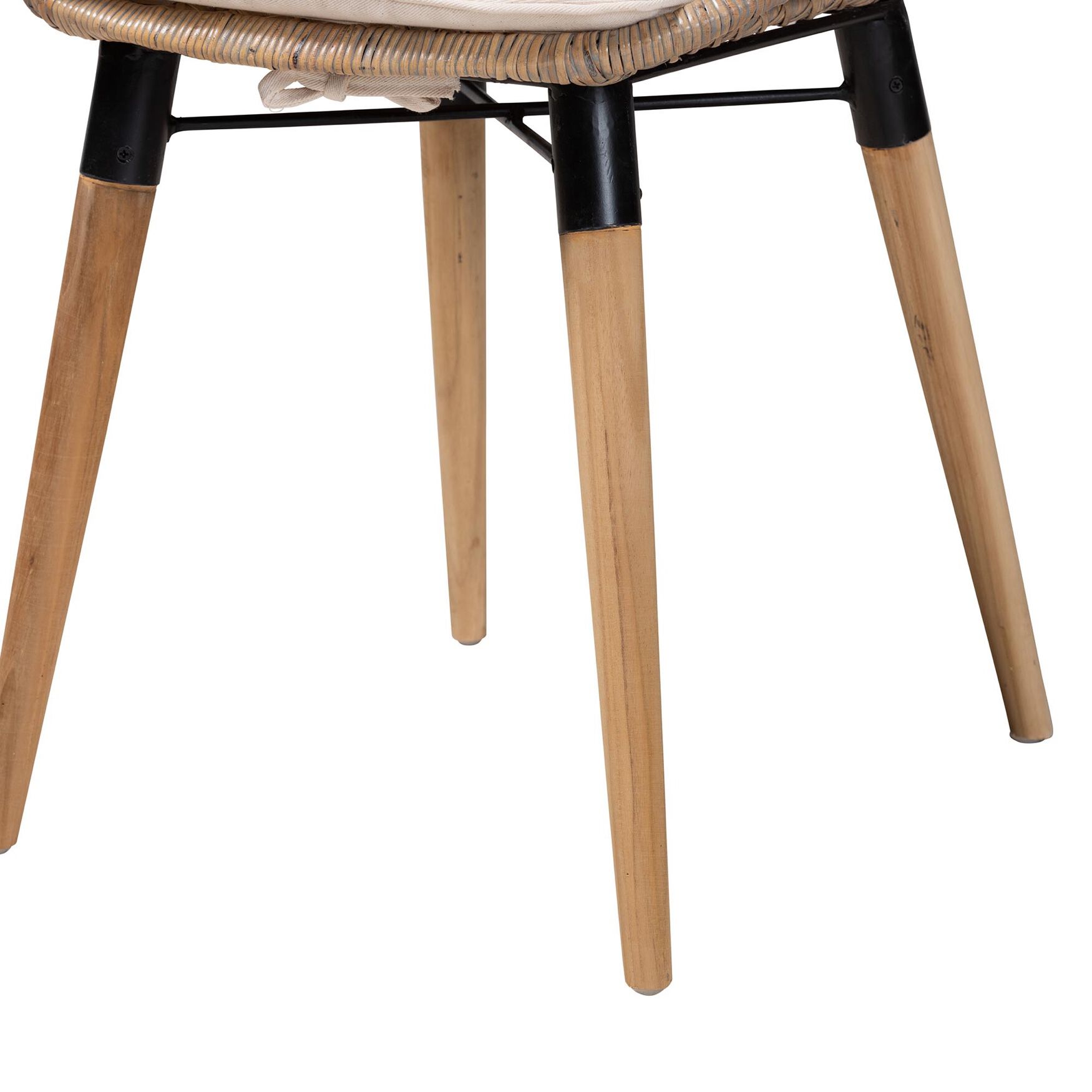 Sabelle Modern Bohemian Black Finished Rattan And Metal Dining Chair, , alternate image number 11