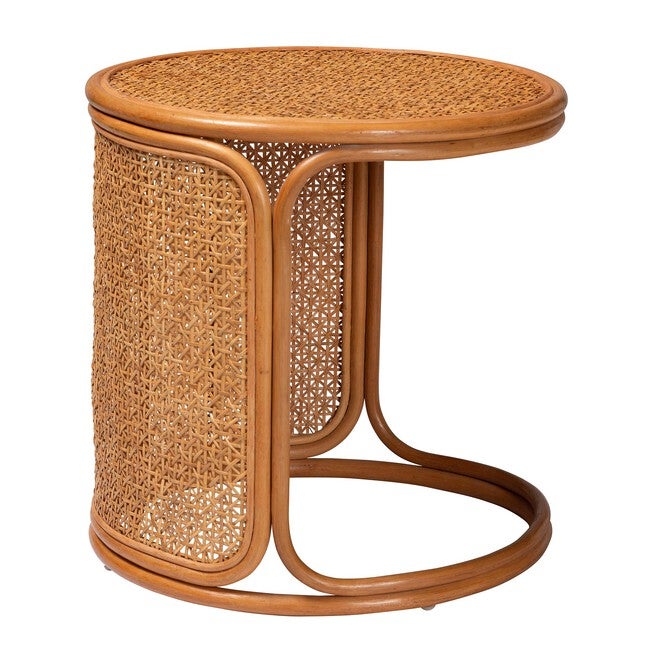 Eldon Bohemian Honey Rattan Large End Table, LIGHT, alternate image number 1