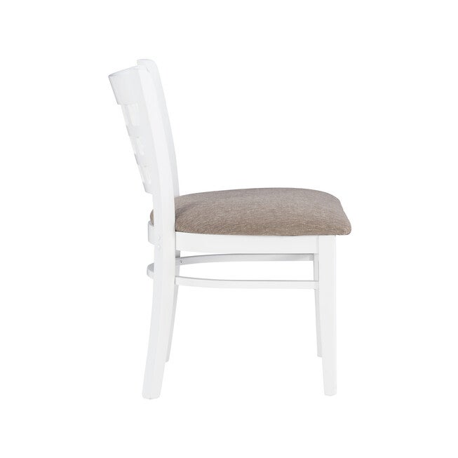 Lola Side Chair White Upholstered Set of 2, , alternate image number 2