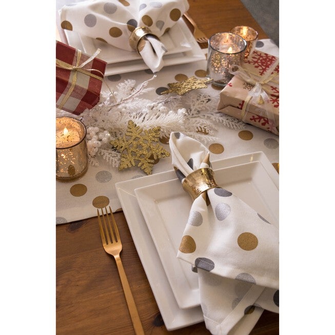 Hammered Gold Napkin Ring, Set of 6, , on-hover image number 1