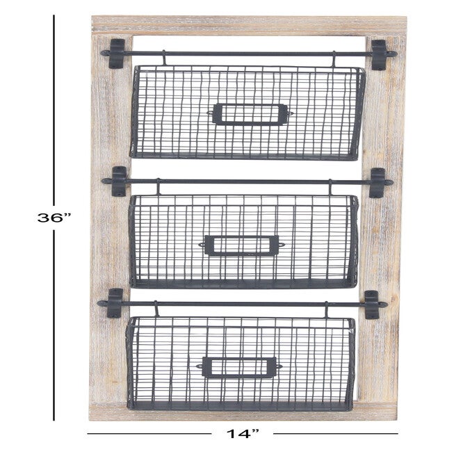 Black Metal Farmhouse Magazine Rack Holder Magazine Rack Holder, , alternate image number null
