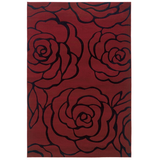 Milan Red/Black 8'X10' Area Rug, RED BLACK, hi-res image number null