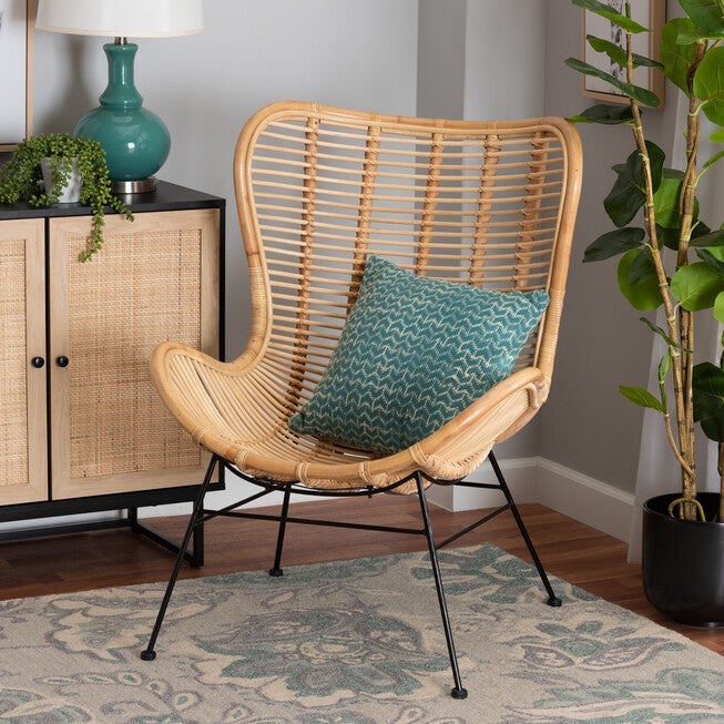 Colorado Modern Bohemian Rattan Accent Chair, , alternate image number 7