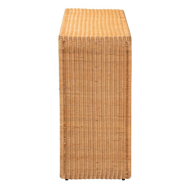 bali & pari Nevada Bohemian Light Honey Rattan Console Table, LIGHT HONEY, alternate image number null