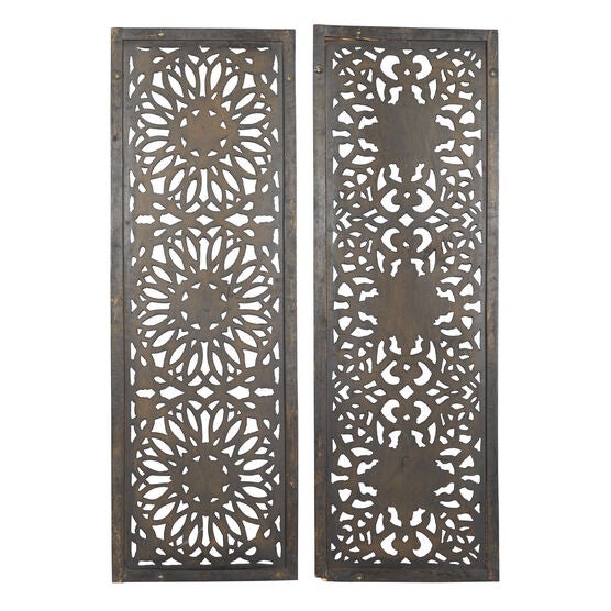 Set Of 2 Brown Wood Traditional Wall Décor, , alternate image number null