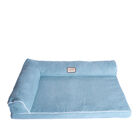 Bolstered Pet Bed Cushion With Memory Foam, Medium SoothIng Blue, BLUE, hi-res image number null